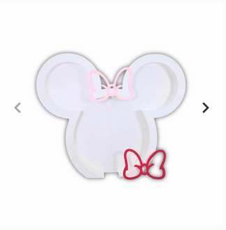 Painel Mickey/Minnie 3D com laços