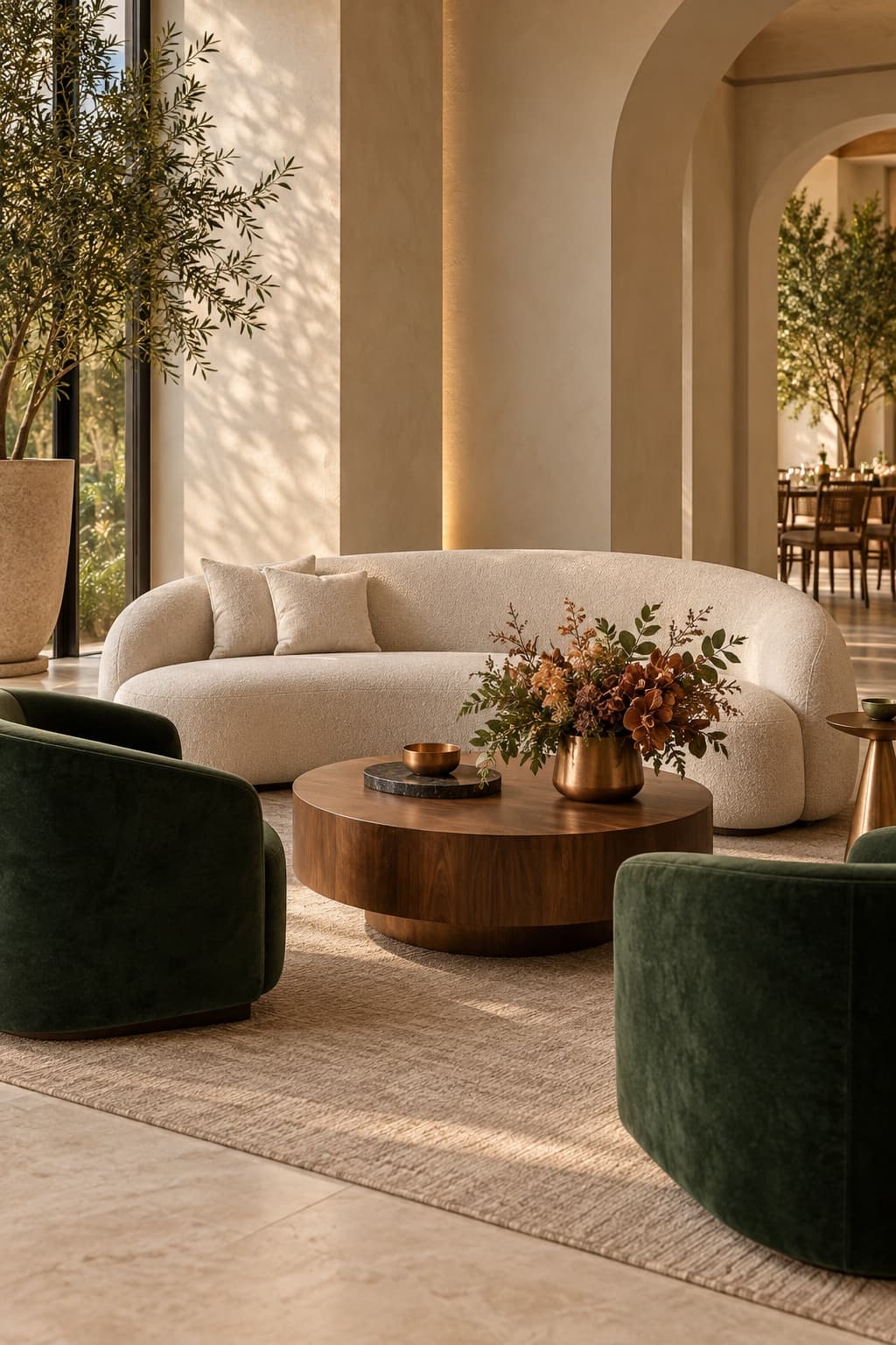 Mobiliário decorativo em ambientação de evento